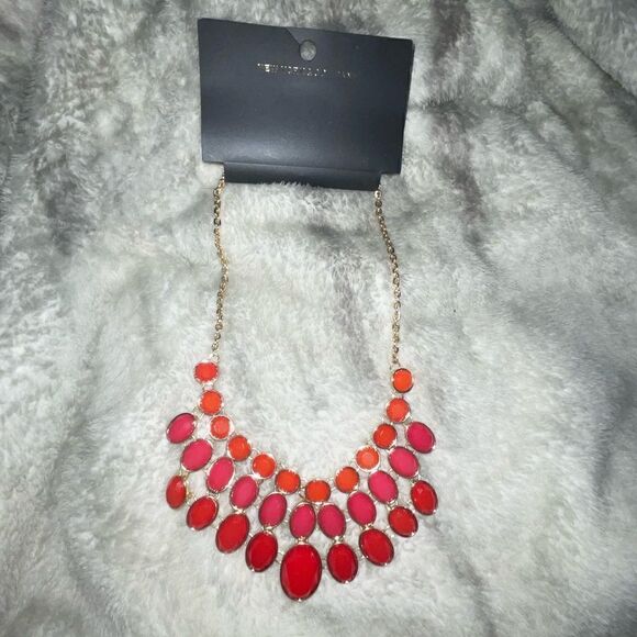 NY&Co Red Jeweled Necklace   - Picture 1 of 4